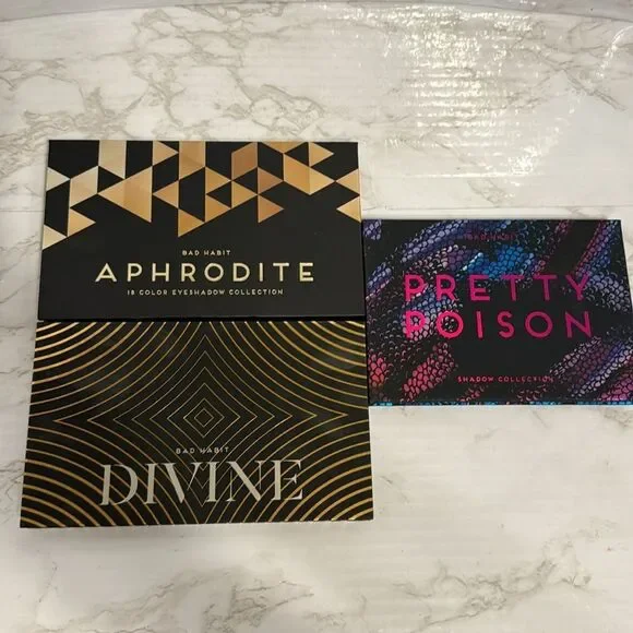 Bad habit pretty poison, Aphrodite and divine beauty eyeshadow palette bundle